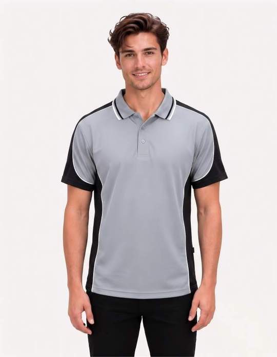 Be Seen Men's Polo Shirt With Striped Collar (BSP15)