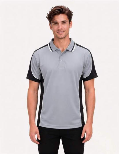 Be Seen Men's Polo Shirt With Striped Collar (BSP15)
