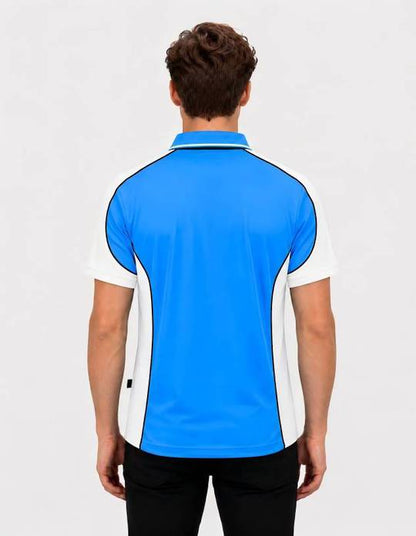 Be Seen Men's Polo Shirt With Striped Collar (BSP15)