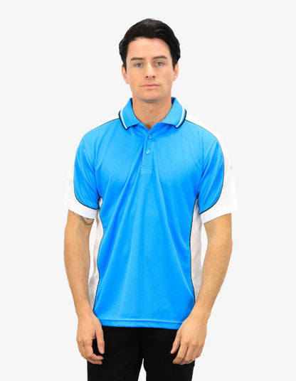 Be Seen Men's Polo Shirt With Striped Collar (BSP15)