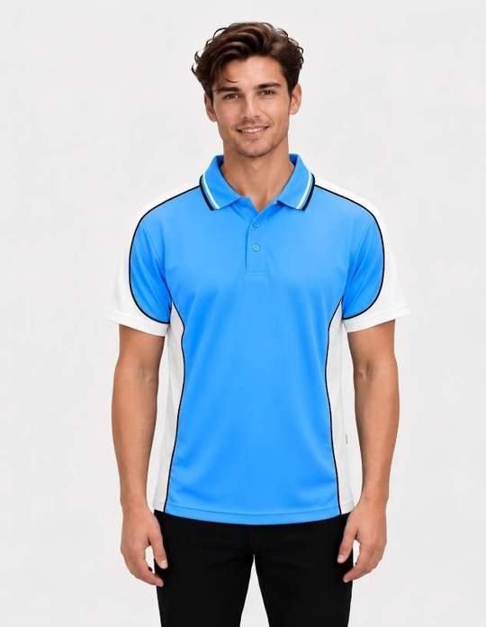 Be Seen Men's Polo Shirt With Striped Collar (BSP15)