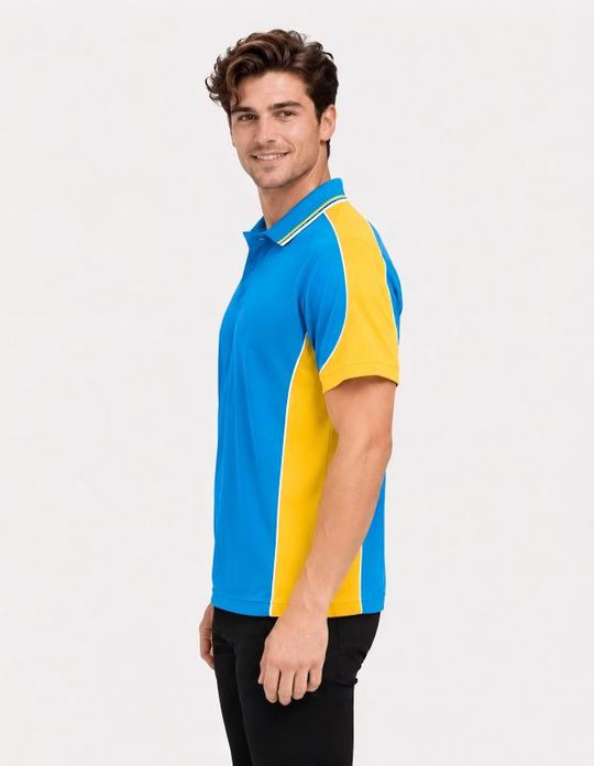 Be Seen Men's Polo Shirt With Striped Collar (BSP15)