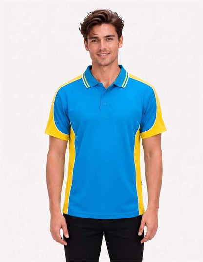 Be Seen Men's Polo Shirt With Striped Collar (BSP15)