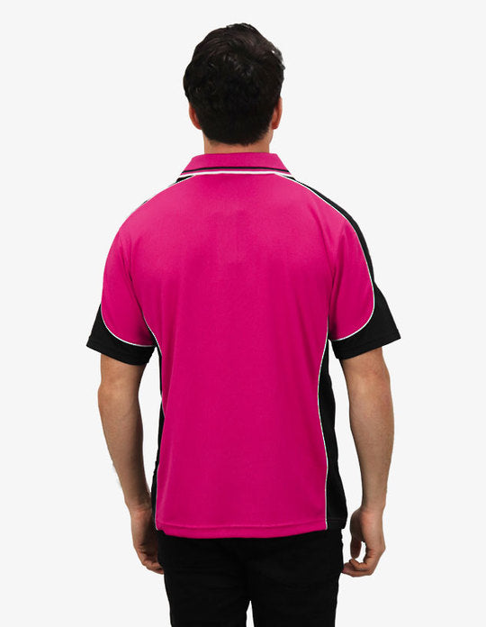 Be Seen Men's Polo Shirt With Striped Collar (BSP15)
