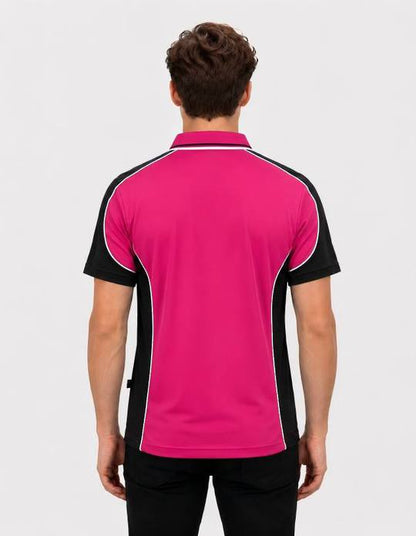 Be Seen Men's Polo Shirt With Striped Collar (BSP15)