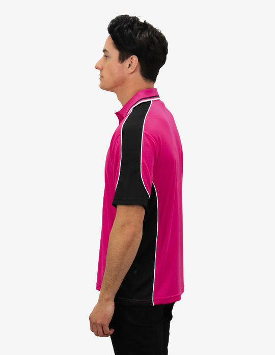 Be Seen Men's Polo Shirt With Striped Collar (BSP15)