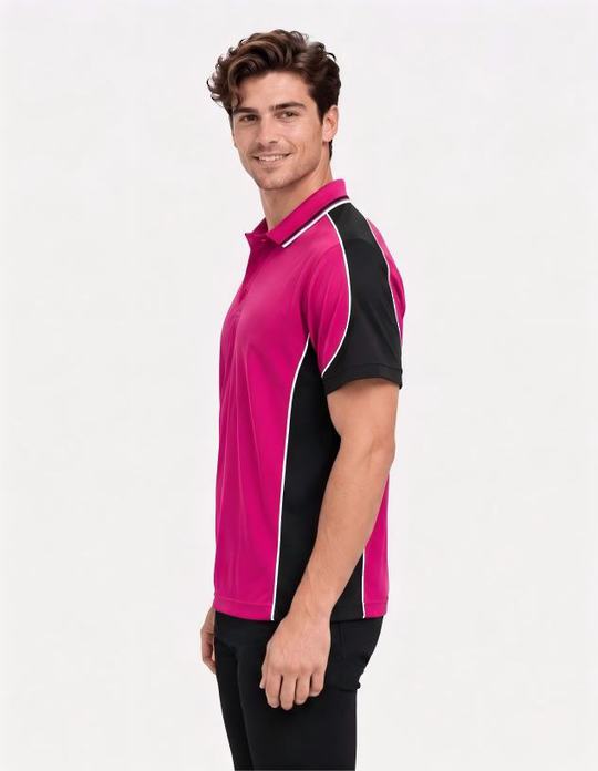 Be Seen Men's Polo Shirt With Striped Collar (BSP15)