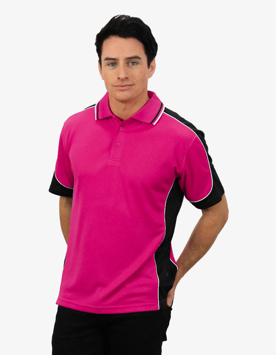 Be Seen Men's Polo Shirt With Striped Collar (BSP15)