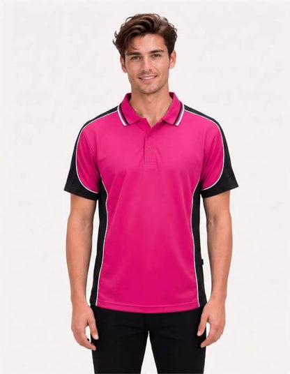Be Seen Men's Polo Shirt With Striped Collar (BSP15)