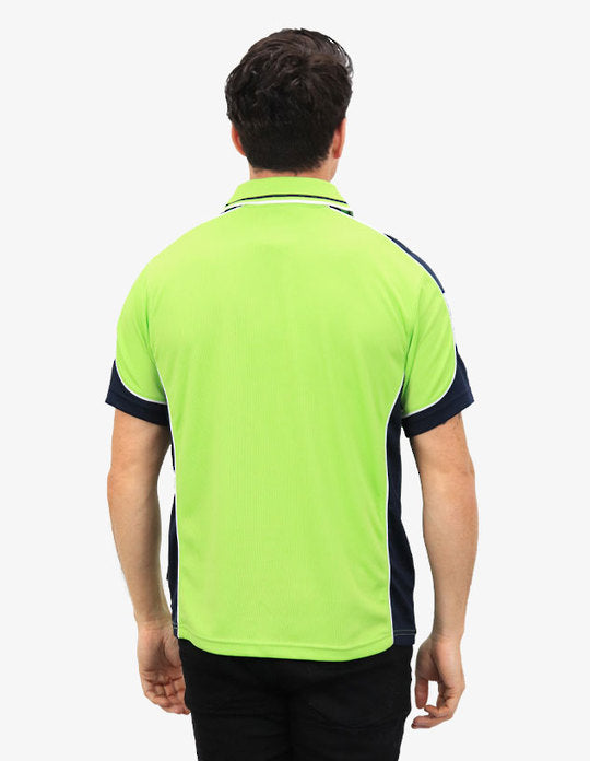 Be Seen Men's Polo Shirt With Striped Collar (BSP15)