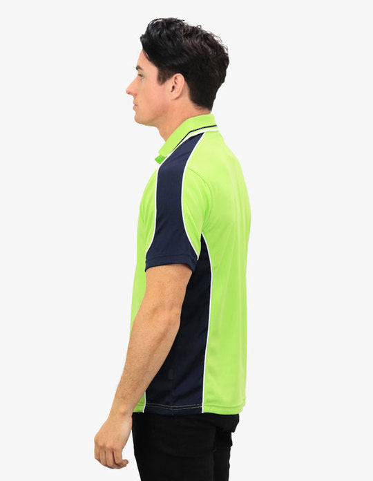 Be Seen Men's Polo Shirt With Striped Collar (BSP15)