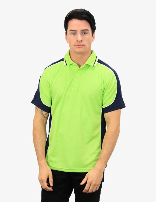 Be Seen Men's Polo Shirt With Striped Collar (BSP15)