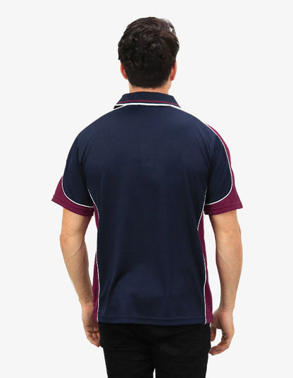 Be Seen Men's Polo Shirt With Striped Collar (BSP15)