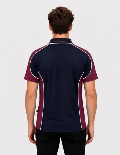Be Seen Men's Polo Shirt With Striped Collar (BSP15)