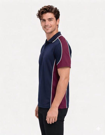 Be Seen Men's Polo Shirt With Striped Collar (BSP15)