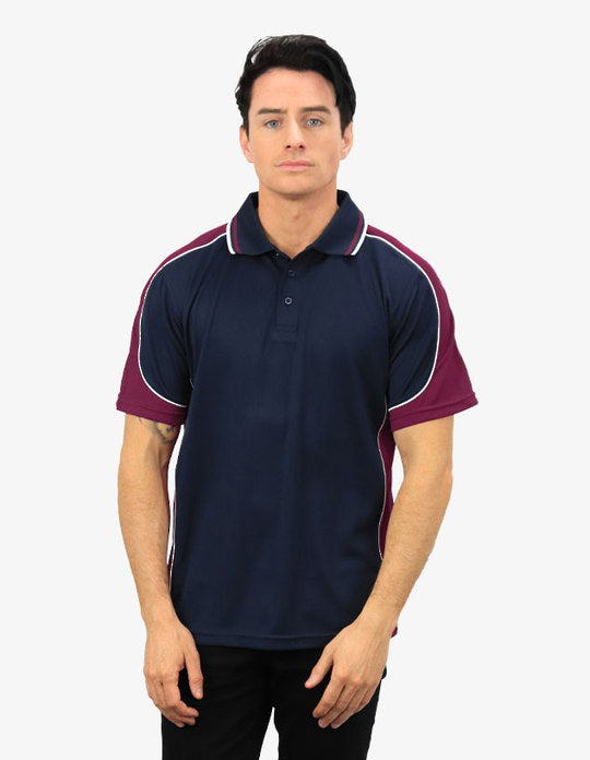 Be Seen Men's Polo Shirt With Striped Collar (BSP15)