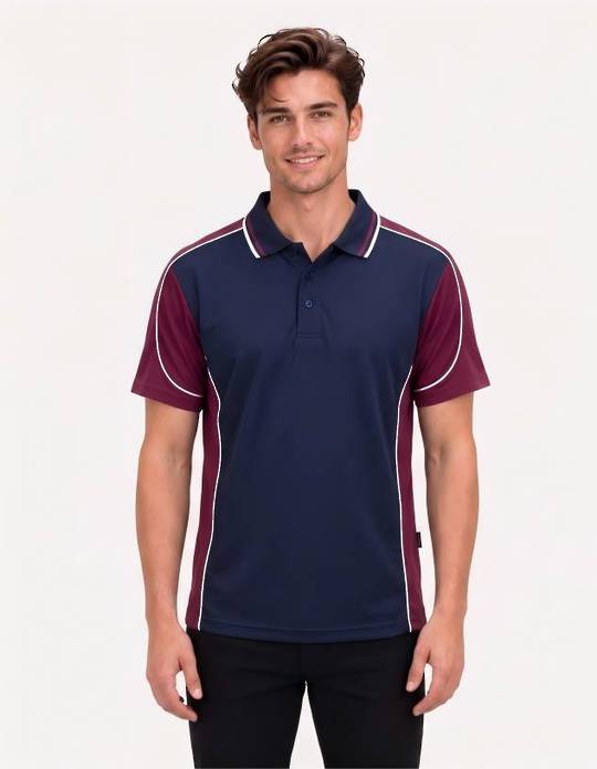 Be Seen Men's Polo Shirt With Striped Collar (BSP15)