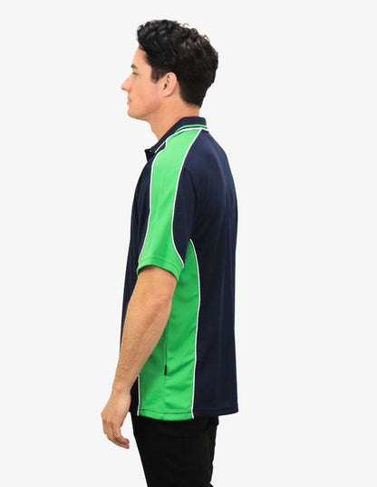 Be Seen Men's Polo Shirt With Striped Collar 4th( 11 Color All Navy ) (BSP15)