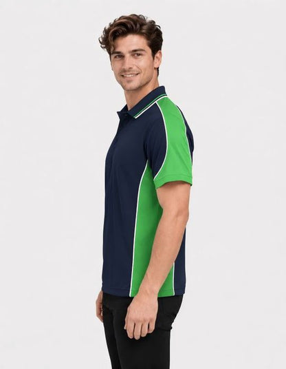 Be Seen Men's Polo Shirt With Striped Collar (BSP15)