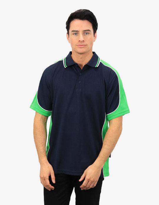 Be Seen Men's Polo Shirt With Striped Collar (BSP15)