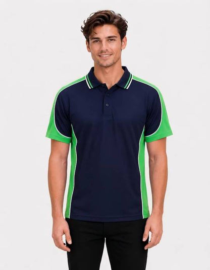 Be Seen Men's Polo Shirt With Striped Collar (BSP15)