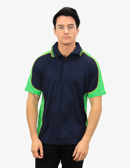 Be Seen Men's Polo Shirt With Striped Collar 4th( 11 Color All Navy ) (BSP15)