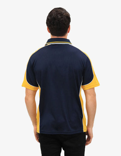 Be Seen Men's Polo Shirt With Striped Collar (BSP15)