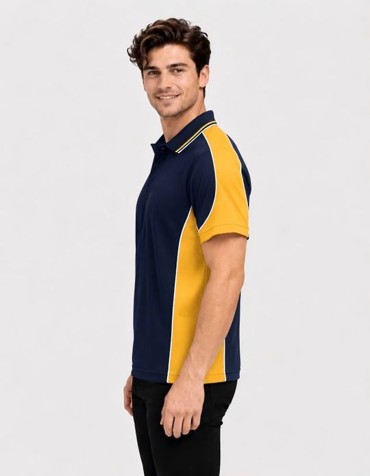 Be Seen Men's Polo Shirt With Striped Collar (BSP15)