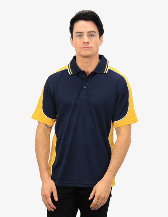 Be Seen Men's Polo Shirt With Striped Collar (BSP15)