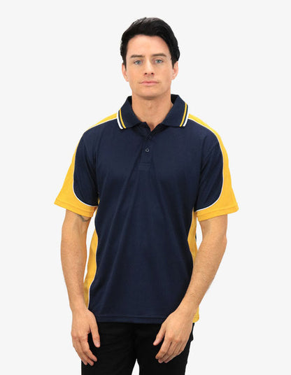 Be Seen Men's Polo Shirt With Striped Collar (BSP15)