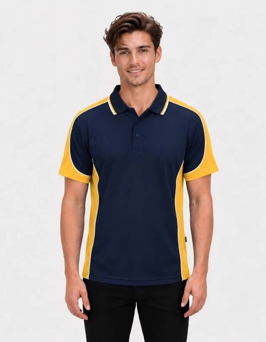 Be Seen Men's Polo Shirt With Striped Collar (BSP15)