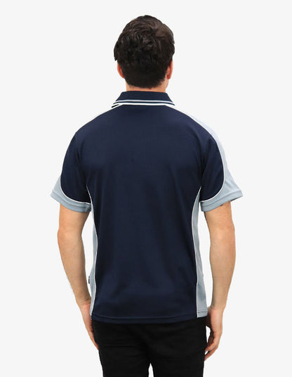 Be Seen Men's Polo Shirt With Striped Collar 4th( 11 Color All Navy ) (BSP15)