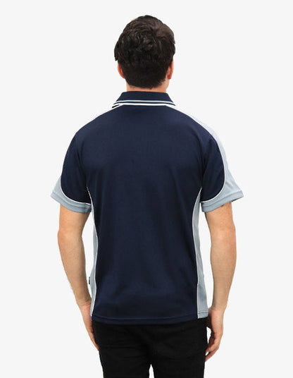 Be Seen Men's Polo Shirt With Striped Collar (BSP15)