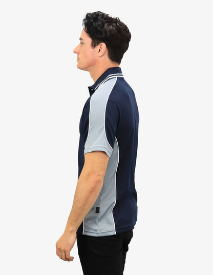 Be Seen Men's Polo Shirt With Striped Collar 4th( 11 Color All Navy ) (BSP15)