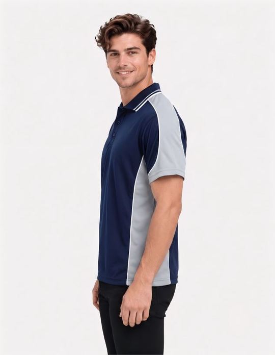 Be Seen Men's Polo Shirt With Striped Collar (BSP15)