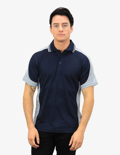 Be Seen Men's Polo Shirt With Striped Collar 4th( 11 Color All Navy ) (BSP15)