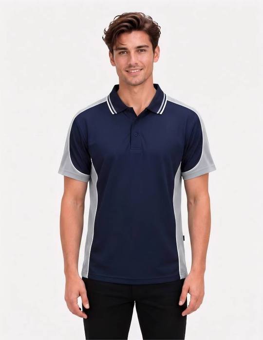 Be Seen Men's Polo Shirt With Striped Collar (BSP15)