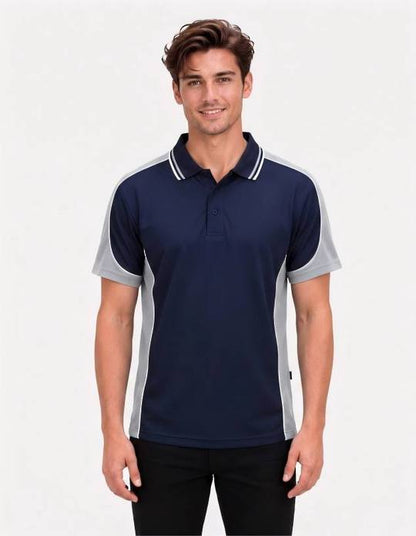 Be Seen Men's Polo Shirt With Striped Collar (BSP15)