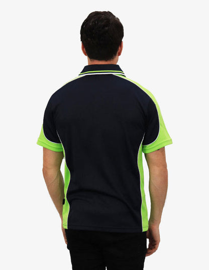 Be Seen Men's Polo Shirt With Striped Collar (BSP15)