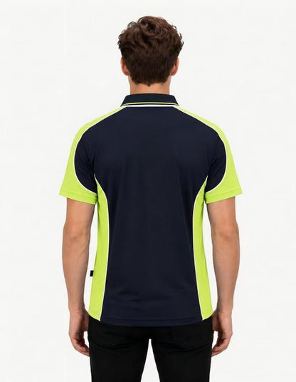 Be Seen Men's Polo Shirt With Striped Collar (BSP15)
