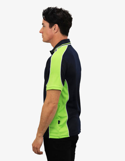 Be Seen Men's Polo Shirt With Striped Collar 4th( 11 Color All Navy ) (BSP15)