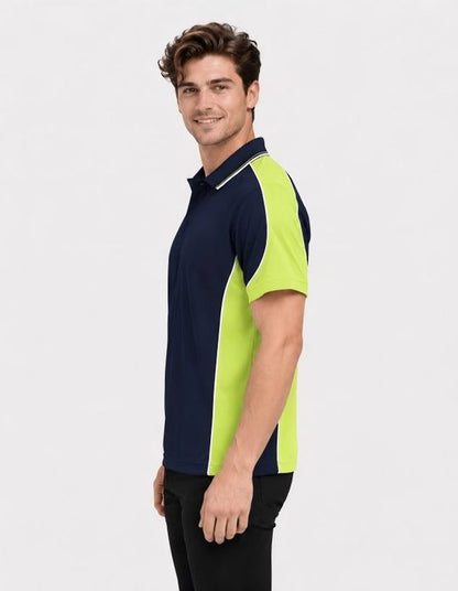 Be Seen Men's Polo Shirt With Striped Collar (BSP15)