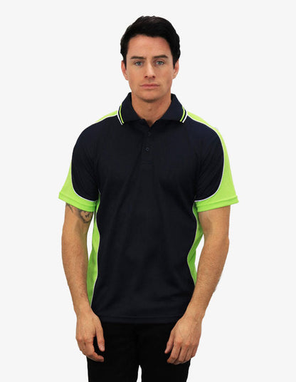 Be Seen Men's Polo Shirt With Striped Collar (BSP15)