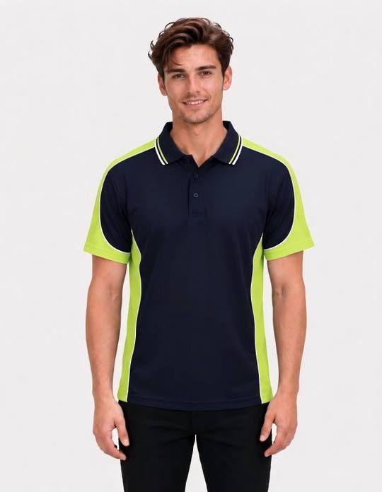 Be Seen Men's Polo Shirt With Striped Collar (BSP15)