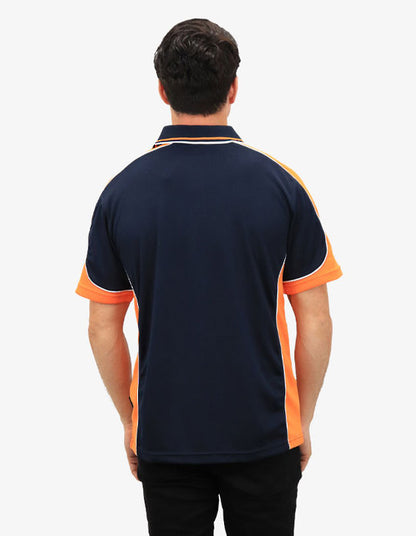 Be Seen Men's Polo Shirt With Striped Collar 4th( 11 Color All Navy ) (BSP15)