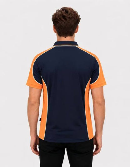 Be Seen Men's Polo Shirt With Striped Collar (BSP15)