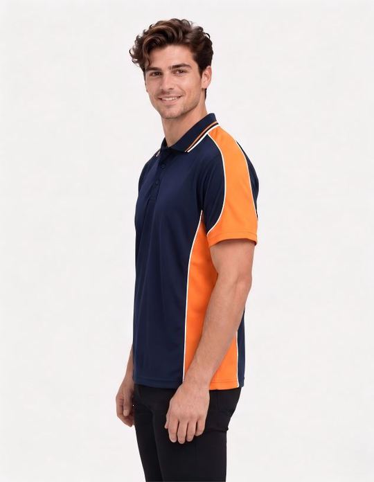 Be Seen Men's Polo Shirt With Striped Collar (BSP15)