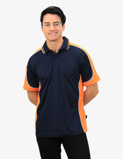 Be Seen Men's Polo Shirt With Striped Collar (BSP15)