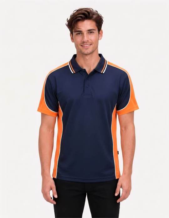 Be Seen Men's Polo Shirt With Striped Collar (BSP15)