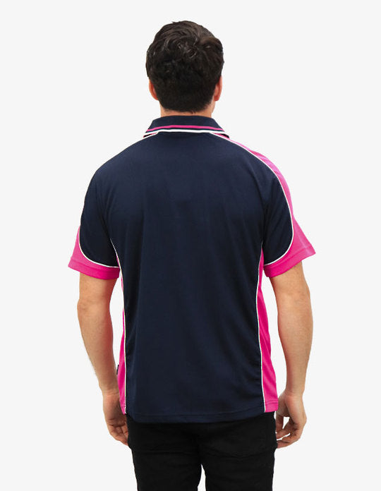Be Seen Men's Polo Shirt With Striped Collar (BSP15)